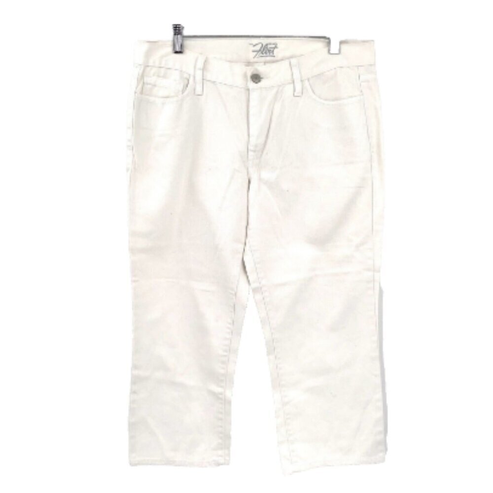 OLD NAVY The Flirt White Jean Capris Cropped Pants Denim 10 Straight Leg Pant
